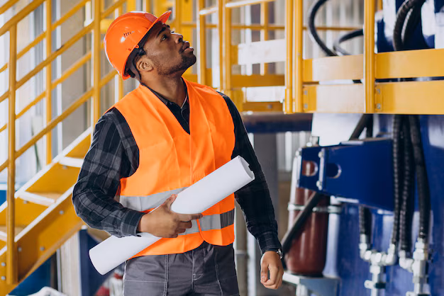 Our Services african american worker standing uniform wearing safety hat factory 1303 30606